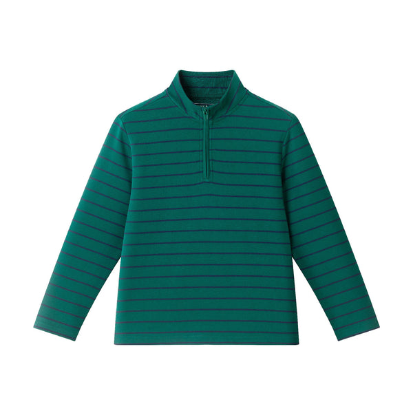 kids-quarter-zip-stripe-pullover-green-stripe Sophia's StyleTee Shirt-1